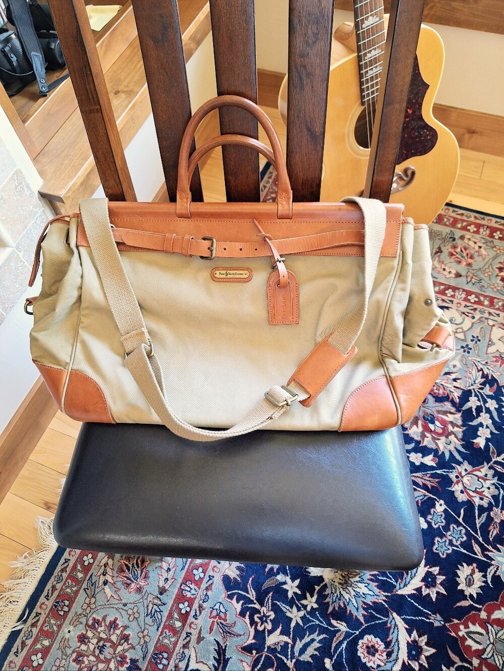Authentic Vintage Polo Ralph Lauren Canvas Leather Doctor Duffel Bag